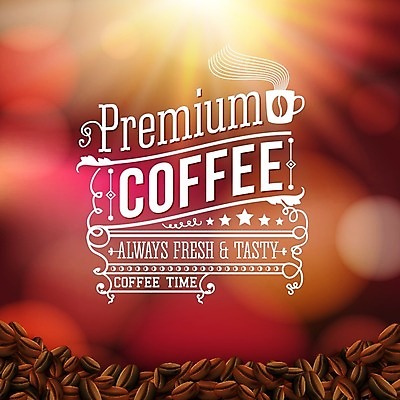 EPS 해외이미지 디자인 포스터 커피 일러스트 타이포그라피 사람없음 카페 머그컵 원두 보케 레터링 해외202004 해외일러스트 문자 음료 컵 상점 파일형식 벡터 이미지허브