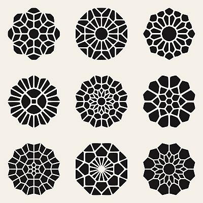 EPS 해외이미지 디자인 꽃무늬 일러스트 추상 사람없음 세트 검은색 화려 만다라 해외202004 해외일러스트 꽃 컬러 컨셉 무늬 파일형식 벡터 이미지허브