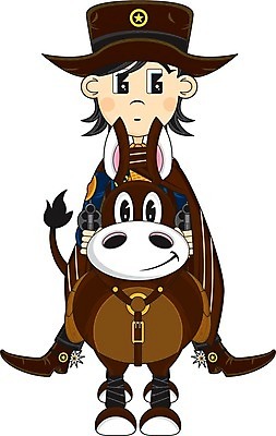 EPS 해외이미지 일러스트 소 승마 카우보이 보안관 만화 카우보이모자 서쪽 해외202004 해외일러스트 직업 모자_잡화 스포츠 포유류 방향 파일형식 벡터 이미지허브