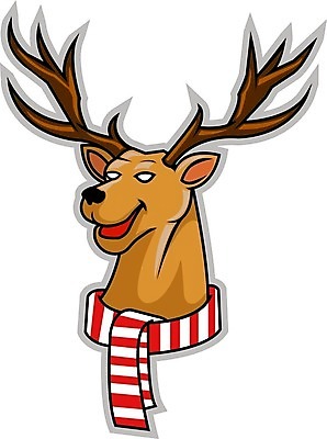 EPS 해외이미지 동물 디자인 야생동물 크리스마스 일러스트 포유류 휴가 사슴 뿔 빨간색 갈색 유머 만화 수집 심볼 대가리 순록 해외202004 해외일러스트 기념일 감정 컬러 파일형식 벡터 이미지허브