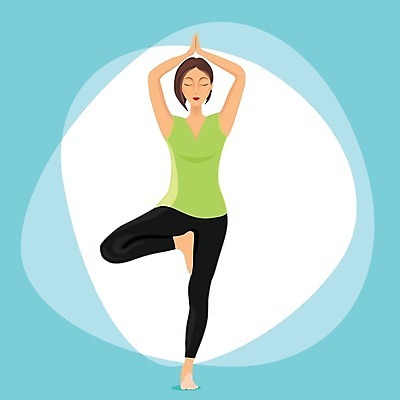 EPS 해외이미지 나무 포즈 백그라운드 일러스트 요가 갈색머리 균형 명상 해외202004 해외일러스트 식물 헤어스타일 웰빙 파일형식 벡터 이미지허브