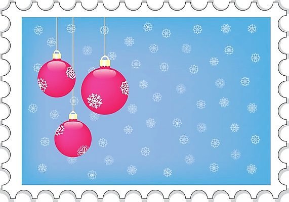 EPS 해외이미지 백그라운드 크리스마스 일러스트 공 휴가 새로움 3 장식 파란색 빛 보라색 흰색 축하 눈송이 실 연도 우표 해외202004 해외일러스트 기념일 컬러 컨셉 눈_날씨 파일형식 벡터 이미지허브