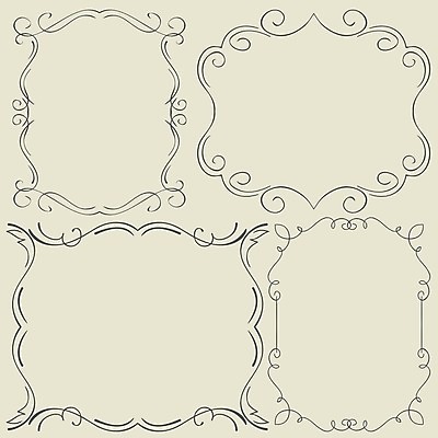 EPS 해외이미지 디자인 일러스트 프레임 사람없음 세트 손그림 해외202004 해외일러스트 파일형식 벡터 이미지허브