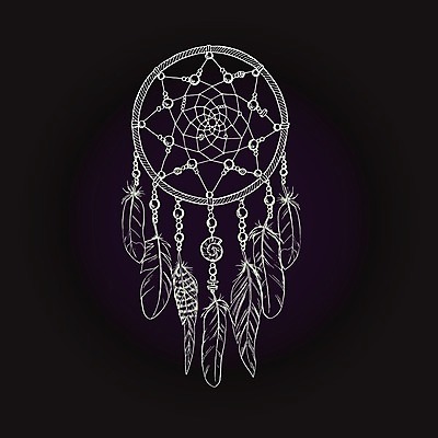 EPS 해외이미지 전통 일러스트 사람없음 장식 꿈 깃털 부적 드림캐쳐 해외202004 해외일러스트 파일형식 벡터 이미지허브