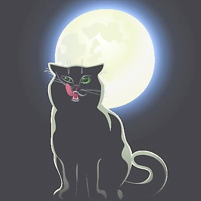 EPS 해외이미지 동물 일러스트 반려동물 검은색 고양이 달 해외202004 해외일러스트 자연요소 컬러 포유류 파일형식 벡터 이미지허브