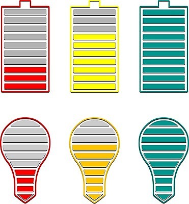 EPS 해외이미지 디자인 일러스트 전구 조명 그래픽 초록색 빛 세트 힘 에너지 지시 가득함 심볼 사인 연료 충전 고립 베터리 요금 전압 충전기 해외202004 해외일러스트 컬러 모션 기계 파일형식 벡터 이미지허브