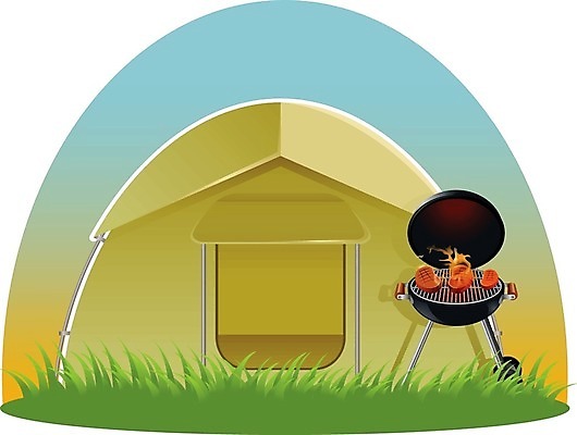 EPS 해외이미지 일러스트 텐트 사람없음 캠핑 바비큐 해외202004 해외일러스트 음식 레저 캠핑도구 파일형식 벡터 이미지허브