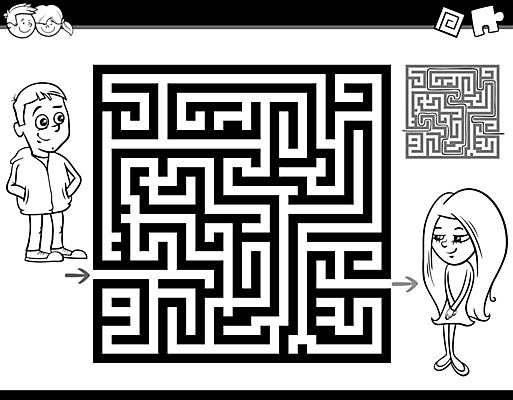 EPS 해외이미지 캐릭터 디자인 교육 길 어린이 일러스트 출입구 흑백 소년 게임 퍼즐 만화 방향 입장 그림 페이지 미로 해결 방법 색칠공부 해외202004 해외일러스트 일러캐릭터 남자 놀이 촬영기법 사람 학습 색칠 파일형식 벡터 이미지허브