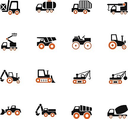 EPS 해외이미지 일러스트 건설업 사람없음 중장비 포크레인 불도저 기중기 트랙터 지게차 덤프트럭 레미콘 탱크로리 해외202004 해외일러스트 산업 트럭 화물차 산업장비 농기계 특수차량 파일형식 벡터 이미지허브