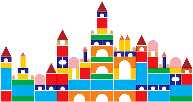 EPS 해외이미지 어린이 일러스트 장난감 큐브 공상 진행 개발 해외202004 해외일러스트 사람 파일형식 벡터 이미지허브