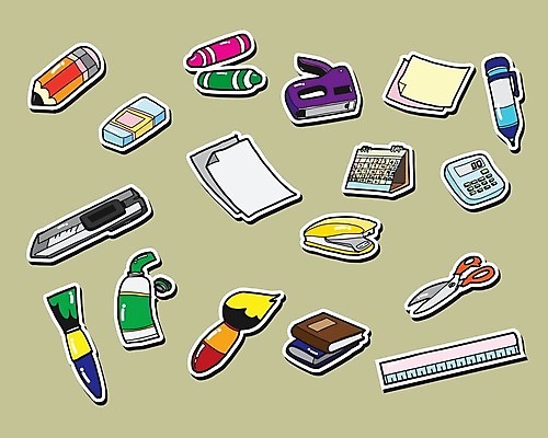 EPS 해외이미지 디자인 종이 일러스트 학교 문구용품 미술 그래픽 세트 연필 펜 페인트 공구 붓 스케치 그림 예술가 페인트붓 화가 해외202004 해외일러스트 직업 교육 문화예술 학용품 필기구 도구 오브젝트 파일형식 벡터 이미지허브