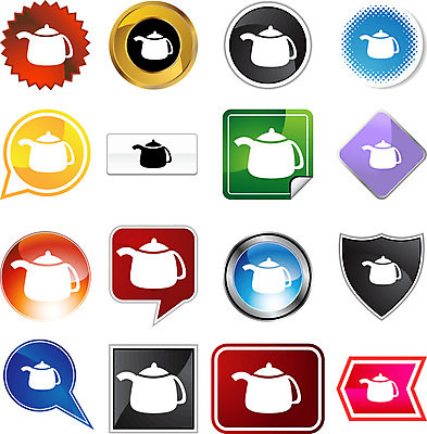 EPS 해외이미지 일러스트 웹 흰색 차 냄비 찻주전자 고립 해외202004 해외일러스트 음료 컬러 인터넷 주전자 솥 파일형식 벡터 이미지허브