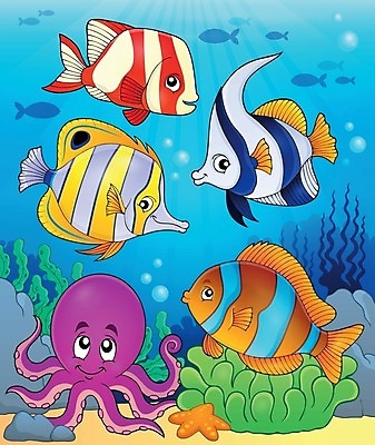 EPS 해외이미지 동물 행복 바다 일러스트 자연 어류 미술 물 바닷속 수중 산호 생태계 지느러미 문어 촉수 서식지 동물상 소금물 테마 해외202004 해외일러스트 자연요소 감정 문화예술 연체동물 조형물 수중동물 자포동물 파일형식 벡터 이미지허브