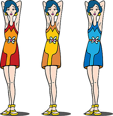 EPS 해외이미지 클립아트 모델 디자인 드레스 여자 포즈 오렌지 일러스트 서기 사람 그래픽 빨간색 파란색 세트 노란색 흰색 샌들 만화 그림 입내밀기 고립 얇은 엘리먼트 해외202004 해외일러스트 옷 컬러 신발 과일 모션 파일형식 벡터 이미지허브