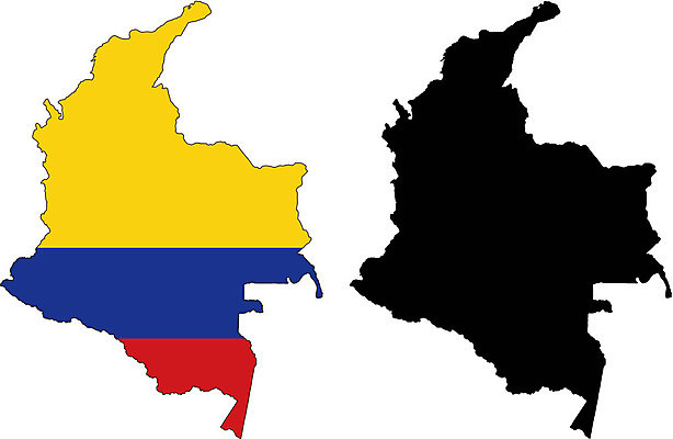 EPS 해외이미지 모양 여행 지도 일러스트 빨간색 파란색 숫자 노란색 깃발 남아메리카 콜롬비아 라틴아메리카 그림 윤곽 고립 지리 해외202004 해외일러스트 문자 컬러 아메리카 파일형식 벡터 이미지허브