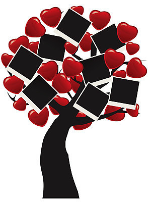 EPS 해외이미지 나무 일러스트 추상 사람없음 하트 폴라로이드사진 해외202004 해외일러스트 모양 식물 무늬 폴라로이드 파일형식 벡터 이미지허브