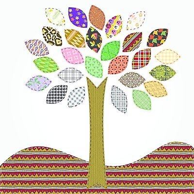 EPS 해외이미지 나무 백그라운드 잎 일러스트 추상 아이디어 봄 바느질 자수 해외202004 해외일러스트 식물 계절 컨셉 무늬 파일형식 벡터 이미지허브