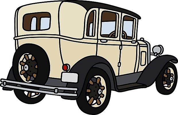 EPS 해외이미지 일러스트 자동차 사람없음 검은색 빈티지 클래식 복고 클래식카 리무진 베이지색 해외202004 해외일러스트 육상교통 컬러 컨셉 승용차 파일형식 벡터 이미지허브