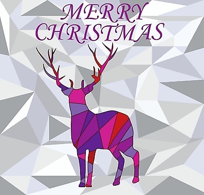 EPS 해외이미지 디자인 실루엣 백그라운드 크리스마스 겨울 일러스트 추상 사람없음 보라색 회색 축하 화려 모자이크 순록 해외202004 해외일러스트 계절 기념일 컬러 컨셉 무늬 촬영기법 파일형식 벡터 이미지허브