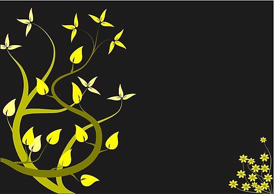 EPS 해외이미지 나무 꽃 잎 꽃무늬 일러스트 추상 노란색 일본 황금 레몬 포도나무 굴곡 스타일 해외202004 해외일러스트 식물 아시아 컬러 무늬 과일 과일나무 파일형식 벡터 이미지허브