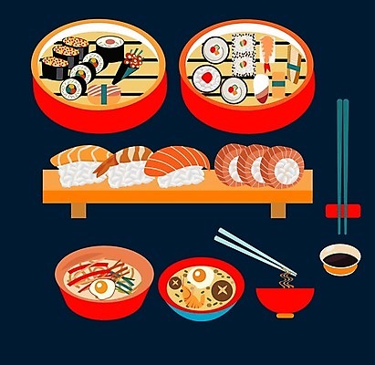 EPS 해외이미지 접시 디자인 문화 음료 음식 백그라운드 일러스트 젓가락 밥 새우 건강 어류 요리 동양인 컴퓨터 세트 식당 일본 식사 저녁식사 중국 초밥 회 신선 면 수프 먹기 심볼 해산물 메뉴 준비 클립 연어 동쪽 점심식사 고립 캐비아 해외202004 해외일러스트 식기 아시아 식재료 모션 수저 갑각류 인종 전자제품 상점 수중동물 방향 일본음식 파일형식 벡터 이미지허브