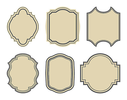 EPS 해외이미지 모양 스티커 일러스트 프레임 사람없음 세트 갈색 라벨 빈티지 고딕 고딕양식 해외202004 해외일러스트 컬러 컨셉 파일형식 벡터 이미지허브