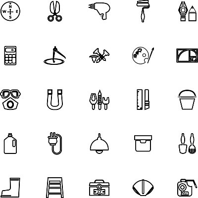 EPS 해외이미지 직업 선 일러스트 비즈니스 가면 페인트 장비 견과류 도구 공구 스패너 업무 못 수리 헬멧 방향 모종삽 심볼 측정 사인 롤러 정비공 DIY 하드웨어 해외202004 해외일러스트 취미 컴퓨터 작업 기술자 보호장비 삽 파일형식 벡터 이미지허브