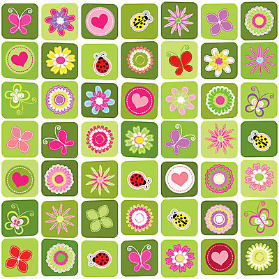 EPS 해외이미지 모양 계절 꽃 분홍색 나비 백그라운드 꽃무늬 패턴 일러스트 벽지 추상 휴가 부활절 사랑 초록색 컬러풀 봄 하트 축하 데이지 무당벌레 해외202004 해외일러스트 식물 기념일 감정 컬러 곤충 컨셉 무늬 파일형식 벡터 이미지허브