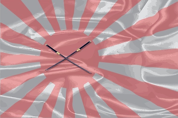 EPS 해외이미지 백그라운드 일러스트 그래픽 빨간색 태양 일본 흰색 심볼 그림 상승 동쪽 교차 닌자 사무라이 해외202004 해외일러스트 자연요소 아시아 컬러 컨셉 방향 파일형식 벡터 이미지허브