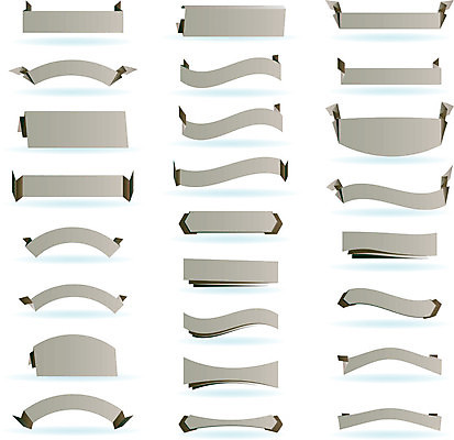EPS 해외이미지 리본 스티커 일러스트 사람없음 세트 라벨 공백 회색 해외202004 해외일러스트 컬러 프레임 파일형식 벡터 이미지허브
