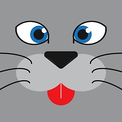 EPS 해외이미지 동물 디자인 행복 얼굴 분홍색 백그라운드 컨셉 일러스트 고양이 흰색 만화 혀 고립 총구 해외202004 해외일러스트 감정 컬러 포유류 신체부위 반려동물 입 파일형식 벡터 이미지허브