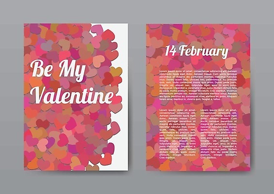 EPS 해외이미지 백그라운드 일러스트 선물 사랑 팜플렛 타이포그라피 사람없음 책 빨간색 공백 하트 레이아웃 해외202004 해외일러스트 모양 문자 감정 컬러 파일형식 벡터 이미지허브