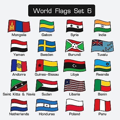 EPS 해외이미지 유럽 아시아 일러스트 아프리카 스웨덴 사람없음 세트 세계 미국 깃발 성자 호주 몽골 네덜란드 폴란드 르완다 시리아 안도라 예멘 온두라스 페루 해외202004 해외일러스트 나라 종교 북아메리카 중동 북유럽 남아메리카 중앙아메리카 오세아니아 파일형식 벡터 이미지허브