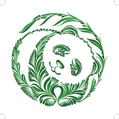 EPS 해외이미지 디자인 꽃 백그라운드 잎 일러스트 수채화 미술 사람없음 초록색 판다 해외202004 해외일러스트 식물 컬러 곰 문화예술 파일형식 벡터 동물 포유류 이미지허브