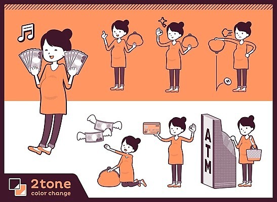 EPS 해외이미지 전신 여자 돈 일러스트 들기 여러명 성인 금융 경제 쇼핑 세트 동전 주황색 임산부 저축 신용카드 재산 OK 즐거움 동전지갑 ATM 성인여자만 해외202004 해외일러스트 감정 컬러 다수 모션 사람 손짓 임신 지갑 여자만 성인만 파일형식 벡터 이미지허브