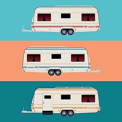 EPS 해외이미지 도로 일러스트 사람없음 캠핑 카라반 해외202004 해외일러스트 길 교통시설 레저 캠핑카 파일형식 벡터 이미지허브