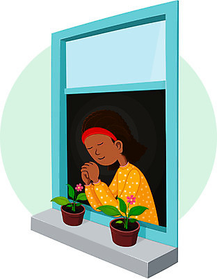 EPS 해외이미지 전통 여자 꽃 기독교 종교 어린이 일러스트 창문 사랑 소녀 10대 희망 침실 천주교 벚꽃 기도 영혼 야간 질문 감사 긍정 소원 구걸 빈민가 염원 유태교 반다나 해외202004 해외일러스트 자연요소 식물 감정 컨셉 청소년 사람 파일형식 벡터 헤어액세사리 이미지허브