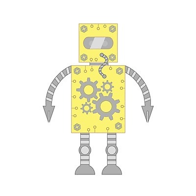EPS 해외이미지 디자인 일러스트 미술 노란색 기계 만화 종업원 철 로봇 오브젝트 톱니바퀴 그림 힘찬 휴머노이드 해외202004 해외일러스트 직업 컬러 컨셉 문화예술 파일형식 벡터 이미지허브