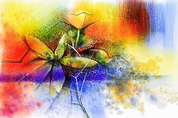 JPG 해외이미지 꽃 일러스트 수채화 미술 사람없음 컬러풀 그림 손그림 해외202004 해외일러스트 식물 컬러 문화예술 파일형식 이미지허브