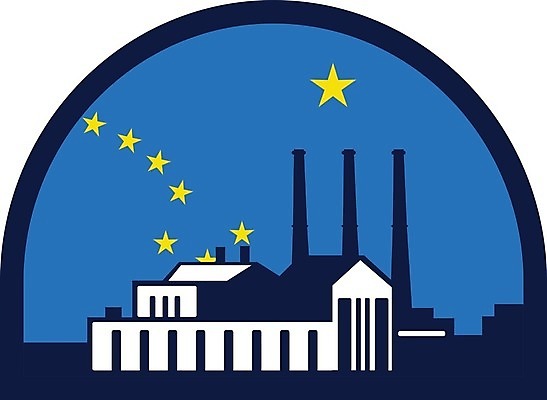 EPS 해외이미지 산업 별 일러스트 건물 그래픽 힘 발전소 깃발 복고 알래스카 고립 해외202004 해외일러스트 자연요소 건축물 미국 에너지 파일형식 벡터 이미지허브