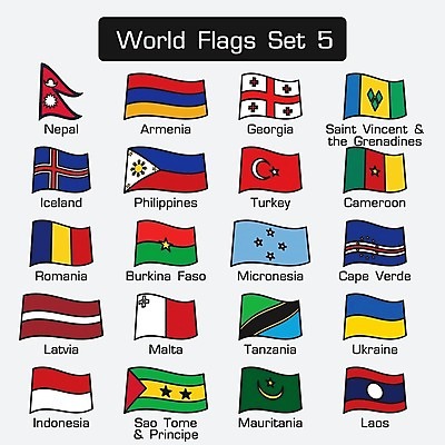 EPS 해외이미지 유럽 아시아 일러스트 아프리카 아이슬란드 사람없음 세트 세계 미국 깃발 성자 호주 망토 인도네시아 네팔 라오스 루마니아 라트비아 몰타섬 베르데 아르메니아 우크라이나 조지아 카메룬 탄자니아 해외202004 해외일러스트 나라 종교 섬 북아메리카 북유럽 오세아니아 몰타 동유럽 파일형식 벡터 이미지허브