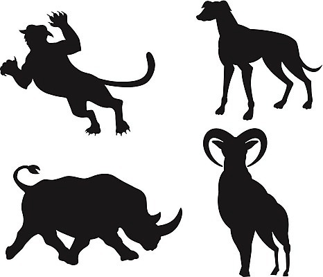 EPS 해외이미지 동물 실루엣 야생동물 일러스트 염소 그래픽 양 호랑이 개 사자 코뿔소 치타 표범 송곳니 램 재규어 해외202004 해외일러스트 포유류 촬영기법 치아 파일형식 벡터 이미지허브