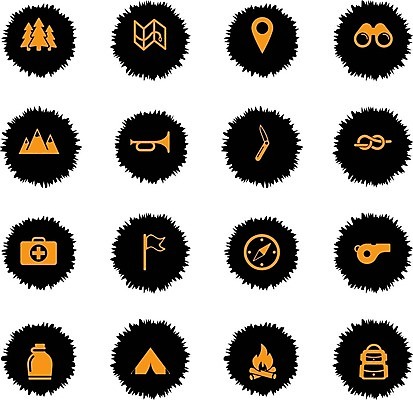 EPS 해외이미지 나무 지도 일러스트 자연 산 텐트 사람없음 물 쌍안경 화물 깃발 숲 나침반 모닥불 호루라기 물병 루트 해외202004 해외일러스트 자연요소 식물 불 캠핑도구 망원경 운송업 물통 생태계 파일형식 벡터 이미지허브