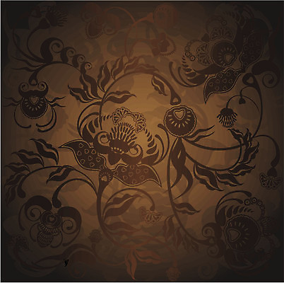 EPS 해외이미지 디자인 꽃무늬 일러스트 벽지 갈색 어둠 수확 복고 옛날 해외202004 해외일러스트 꽃 컬러 무늬 농업 파일형식 벡터 이미지허브