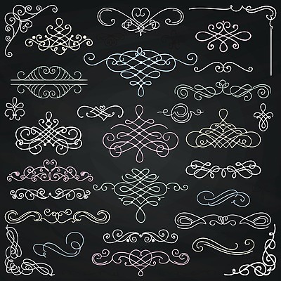 EPS 해외이미지 디자인 선 일러스트 사람없음 세트 빈티지 모서리 우아함 라인아트 고딕 바로크 빅토리아 해외202004 해외일러스트 컨셉 파일형식 벡터 이미지허브