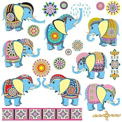 EPS 해외이미지 동물 전통 꽃 아시아 문화 어린이 꽃무늬 일러스트 코끼리 장식 세트 태양 축제 아기 화려 영혼 수집 심볼 고립 만다라 해외202004 해외일러스트 자연요소 식물 나라 컨셉 무늬 포유류 사람 파일형식 벡터 이미지허브