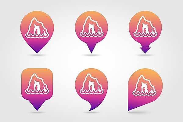 EPS 해외이미지 디자인 바다 섬 여행 지도 일러스트 자연 휴가 풍경 물 여름 바위 위치 충고 해외202004 해외일러스트 자연요소 계절 생태계 파일형식 벡터 이미지허브