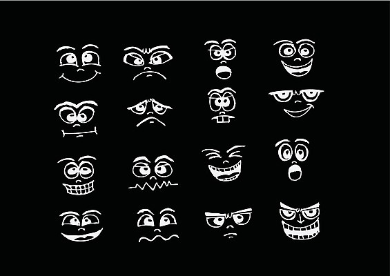 EPS 해외이미지 캐릭터 행복 감정 얼굴 일러스트 미소 웃음 외침 분노 표현 입 무서움 만화 스케치 집중 그림 코믹 공격적 배려 비명 캐리커처 혼란 해외202004 해외일러스트 일러캐릭터 컨셉 표정 미술 신체부위 소리 파일형식 벡터 이미지허브