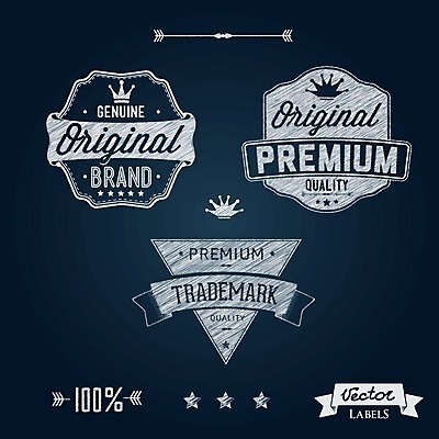 EPS 해외이미지 스티커 일러스트 사람없음 세트 라벨 빈티지 남색 해외202004 해외일러스트 컬러 컨셉 프레임 파일형식 벡터 이미지허브