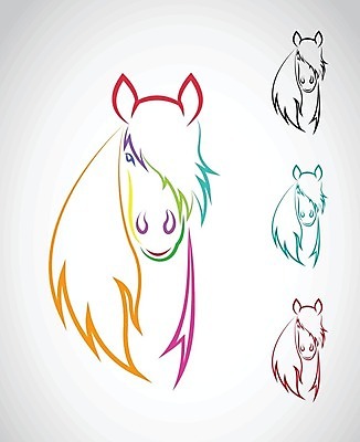 EPS 해외이미지 디자인 얼굴 일러스트 추상 사람없음 말_동물 만화 심볼 윤곽 해외202004 해외일러스트 무늬 포유류 신체부위 파일형식 벡터 이미지허브